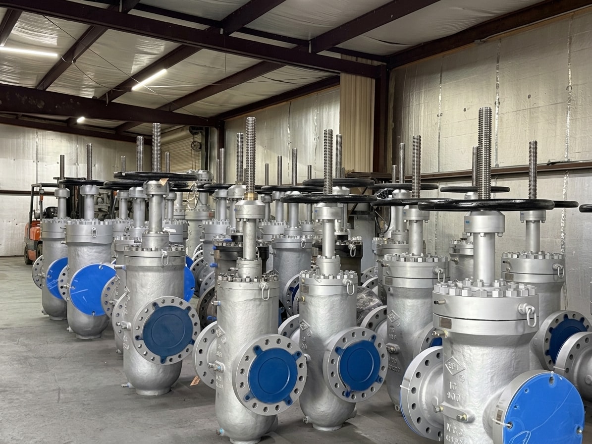 EPI industrial gate valves in warehouse