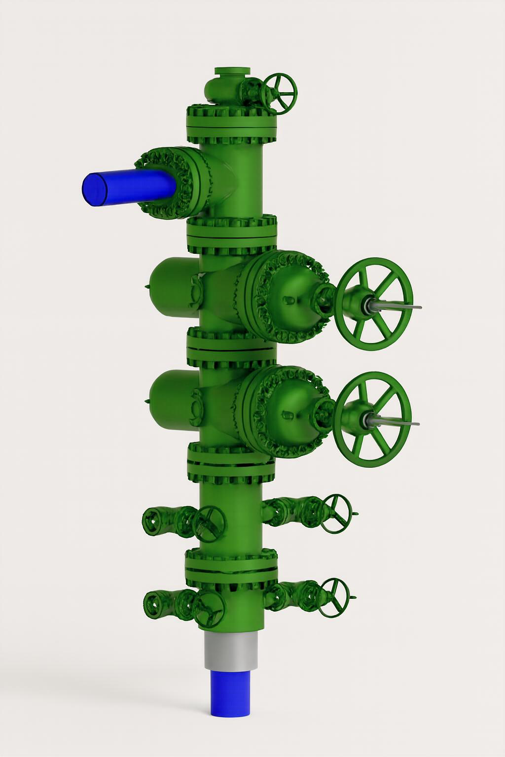 Geothermal wellhead configuration 3D drawing